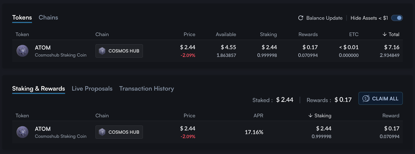 mintscan dashboard