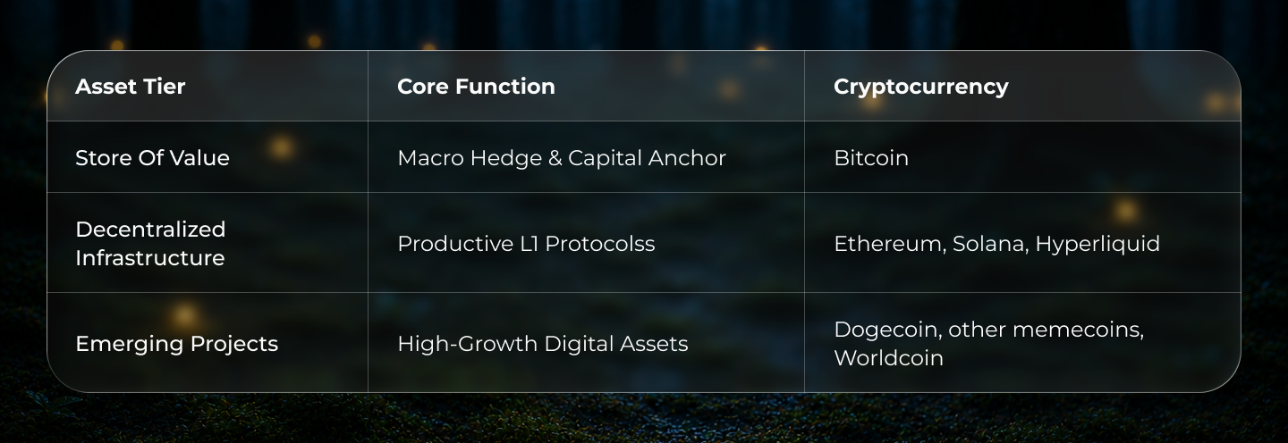 crypto portfolio allocation table